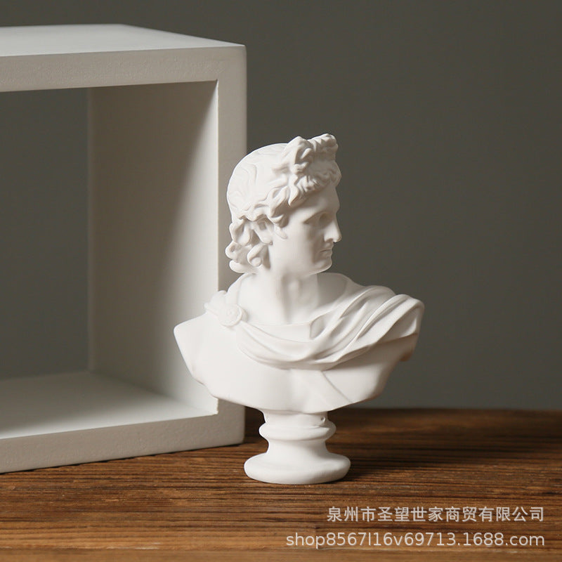 仿石膏色头像阿波罗树脂雕像雕塑欧式迷你摆件北欧式美术素描摆设