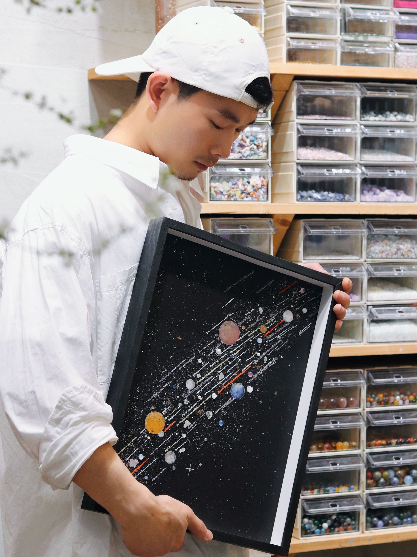 梵陶FT.流星雨矿石标本画.手工diy材料包.礼物推荐.宇宙标本画.画