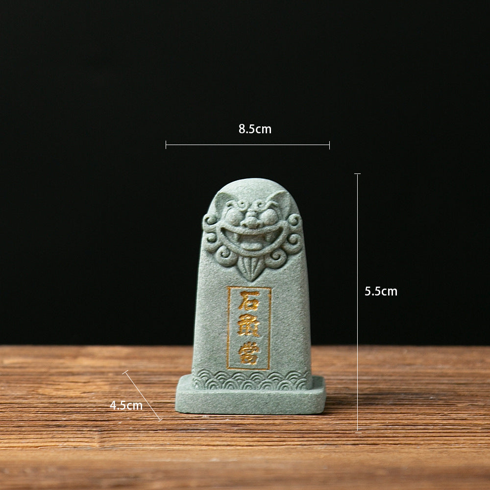 泰山描金石敢当旅游纪念品镇宅保平安中国风办公摆件商务乔迁礼物
