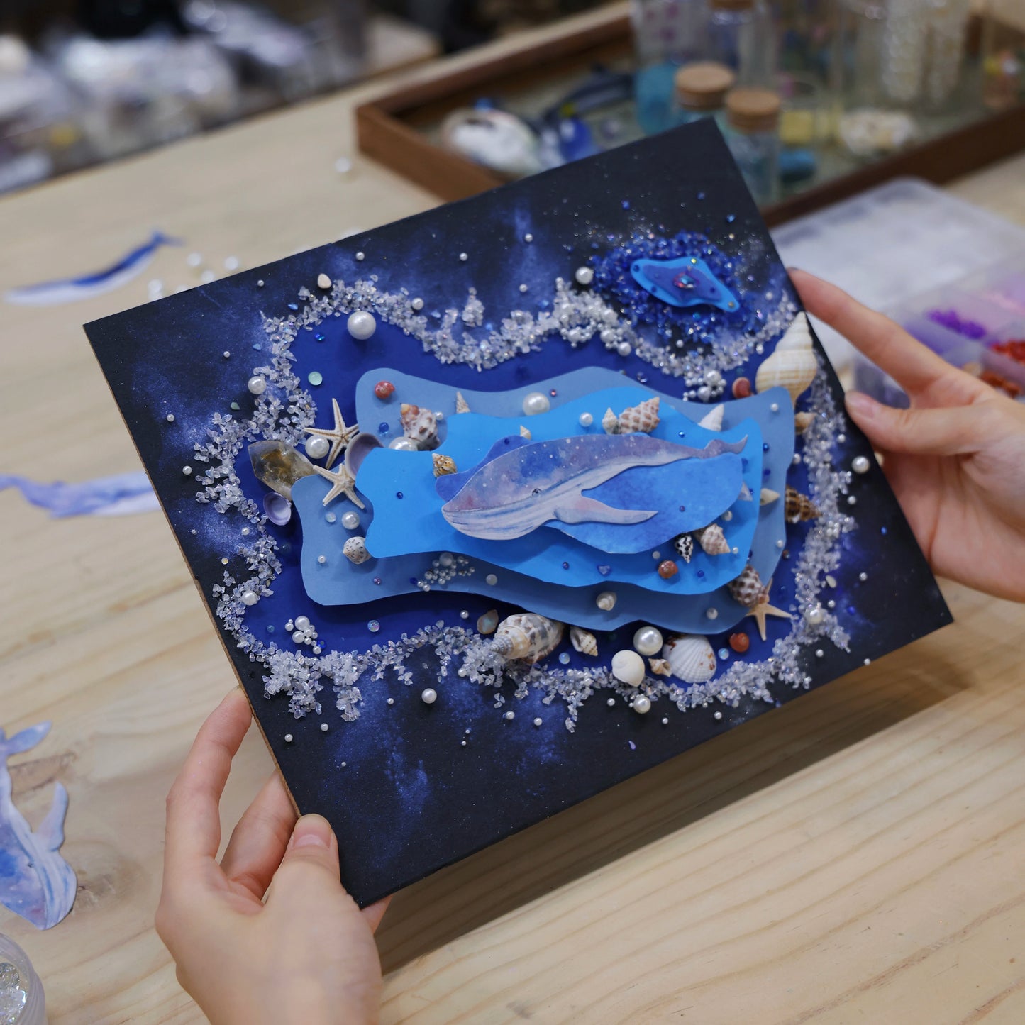 梵陶FT海底两万里剪纸立体装饰画海洋世界鲸鱼主题亲子手工DIY