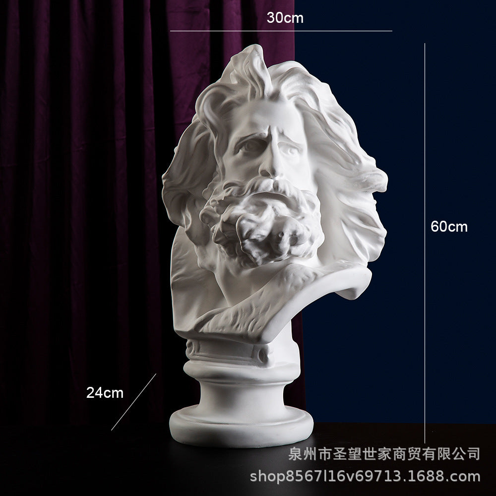 60厘米马赛石膏像欧式人物素描教具雕塑客厅展览厅美化装饰