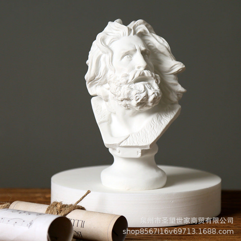 树脂雕像人物石膏像摆件马赛ins风北欧风桌面树脂工艺品客厅摆件
