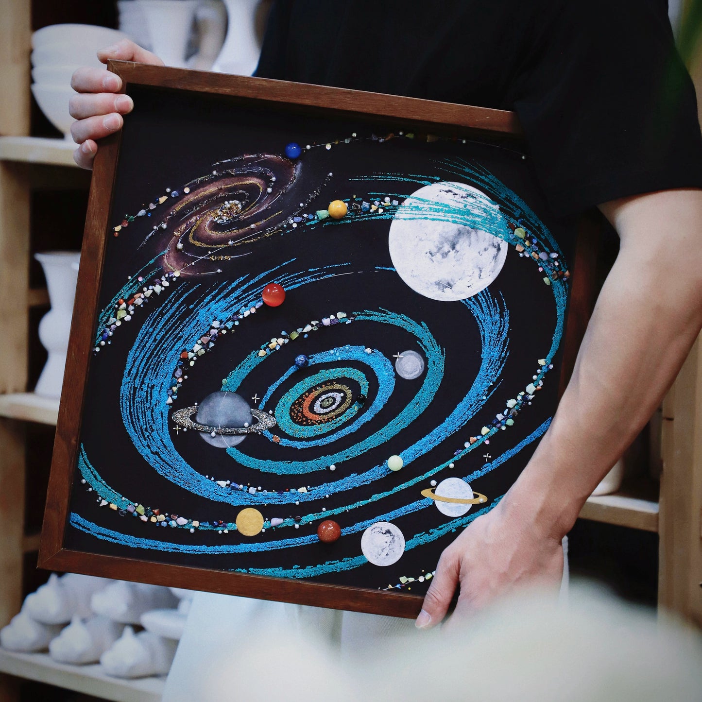 升级炫彩|玻璃相框|梵陶FT|宇宙矿石星球画水晶能量画家居挂画