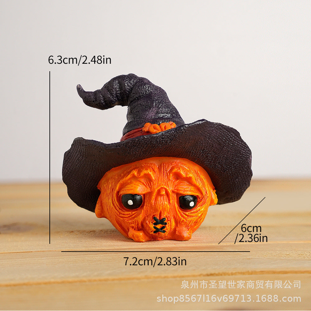 Cross-border new hot-selling Halloween horror hat little ghost creative resin handicraft gift garden ornament