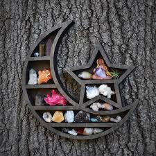 Cross-border Cat in the Moon Crystal Wooden Shelf Wooden Crystal Shelf Decorative Shelf