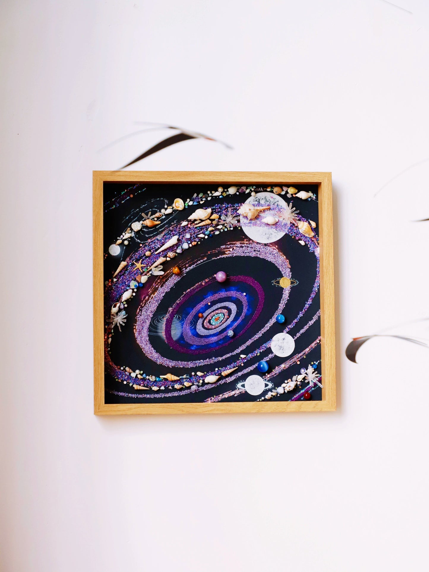夜光紫色炫彩宇宙.礼物推荐.家居相框挂画.宇宙矿石画.星空.摆件
