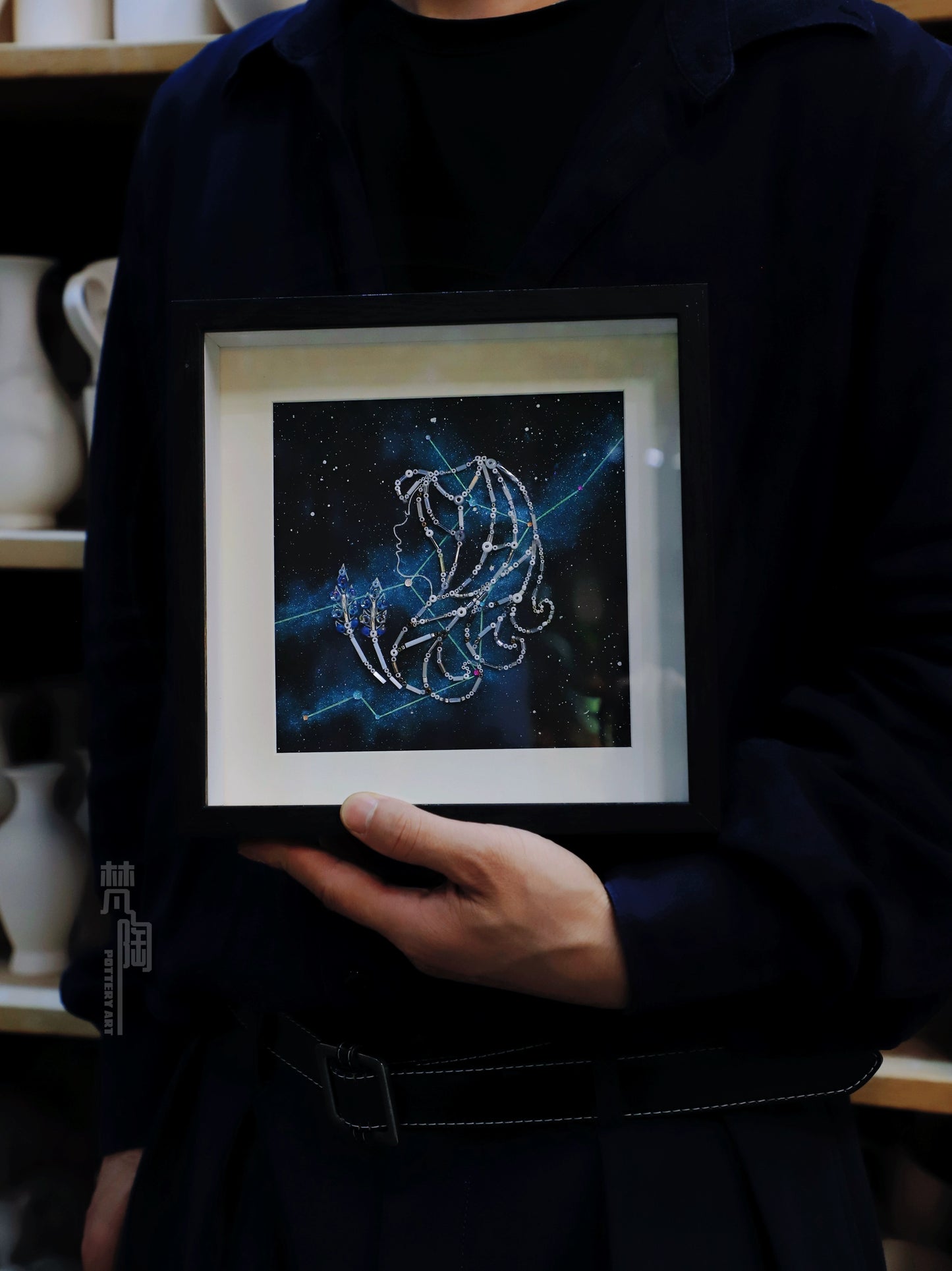 简约黑色相框十二星座|米珠创意画相框桌面摆台烂漫女朋友礼物