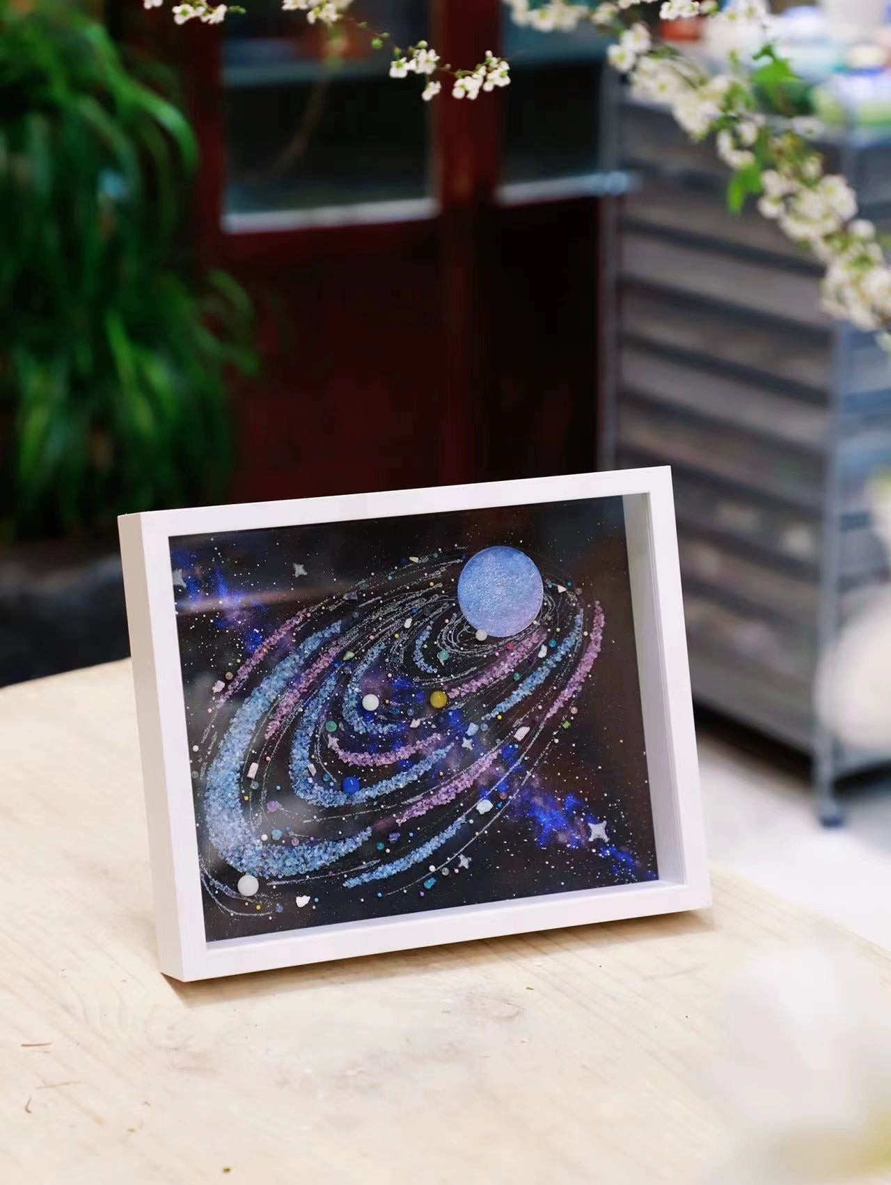 夜光款|夜光海王星桌面摆件氛围装饰画宇宙星球diy生日礼物相框