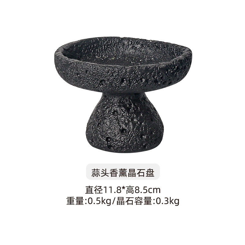 陨石扩香石家用晶石香氛小众高级摆件无火香薰精油持久香薰容器盘