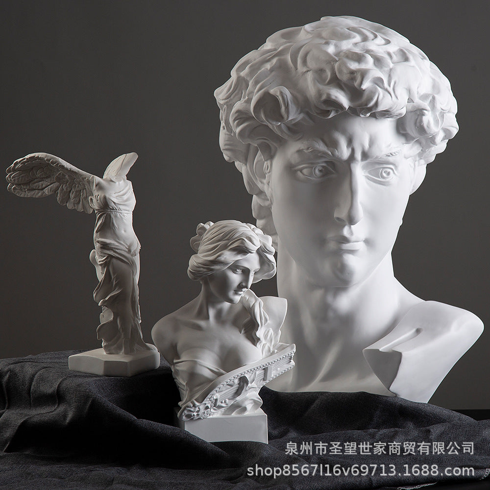 大号树脂大卫雕像欧式头像摆件美术素描教具用品艺术人像桌面摆饰