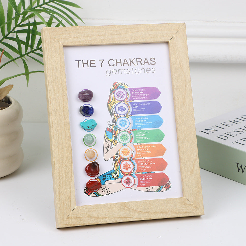 Cross-border European and American natural rough stone specimens photo frame ornament natural crystal minerals colorful stone picture frame table