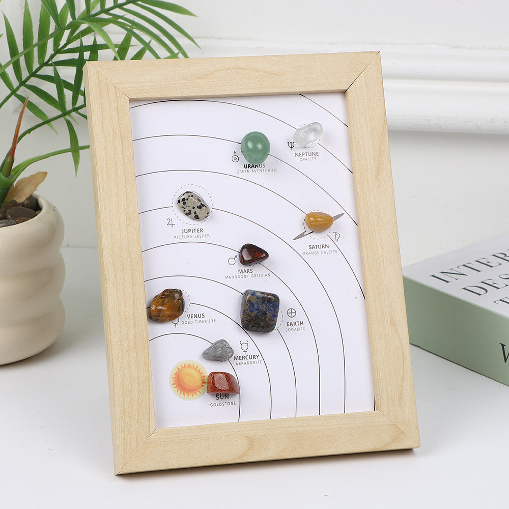 Cross-border European and American natural rough stone specimens photo frame ornament natural crystal minerals colorful stone picture frame table
