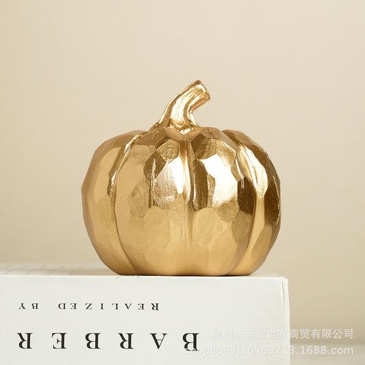 跨境仿真金箔南瓜蔬菜橱柜展示摄影道具厂家直销拍摄假南瓜模型