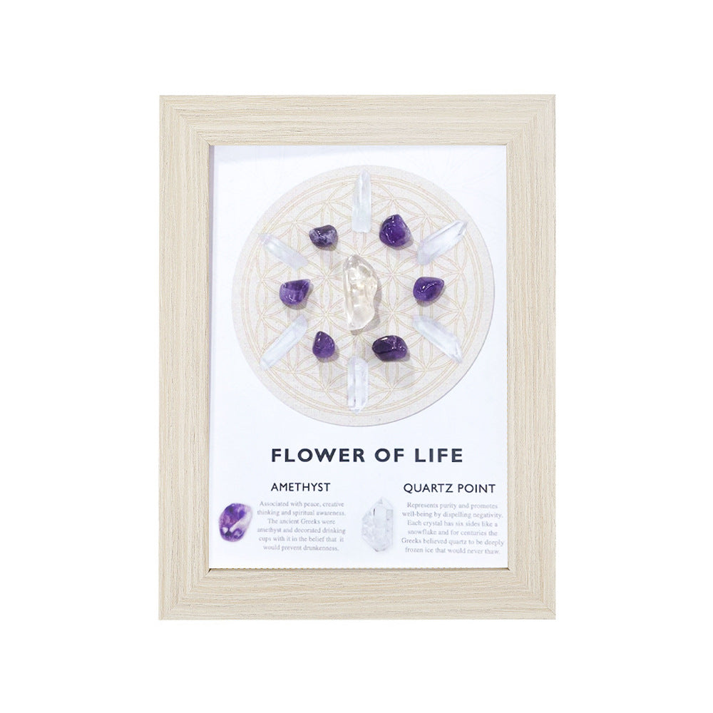 Cross-border European and American natural rough stone specimens photo frame ornament natural crystal minerals colorful stone picture frame table