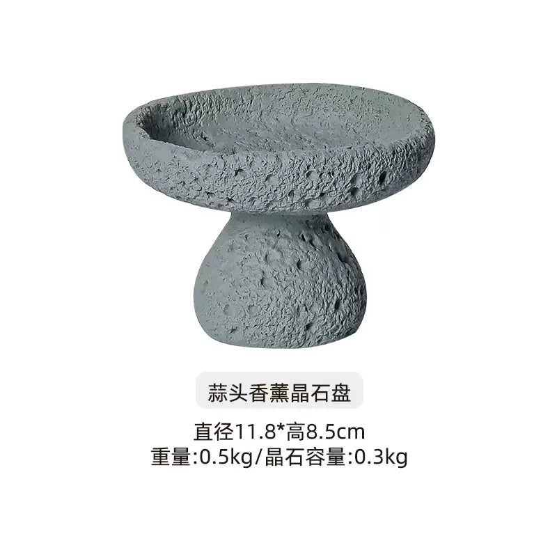 天然水晶原石造景盘微景观装饰摆件水晶球底座手链养护底盘收纳