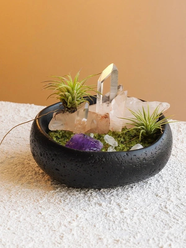 天然水晶原石矿石扩香石微景观空气凤梨风化木橄榄石碎石绿植摆件