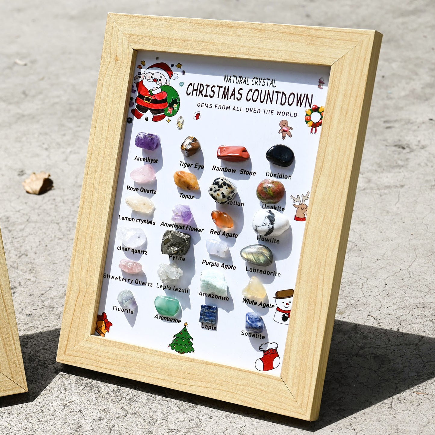 Cross-border European and American natural rough stone specimens photo frame ornament natural crystal minerals colorful stone picture frame table