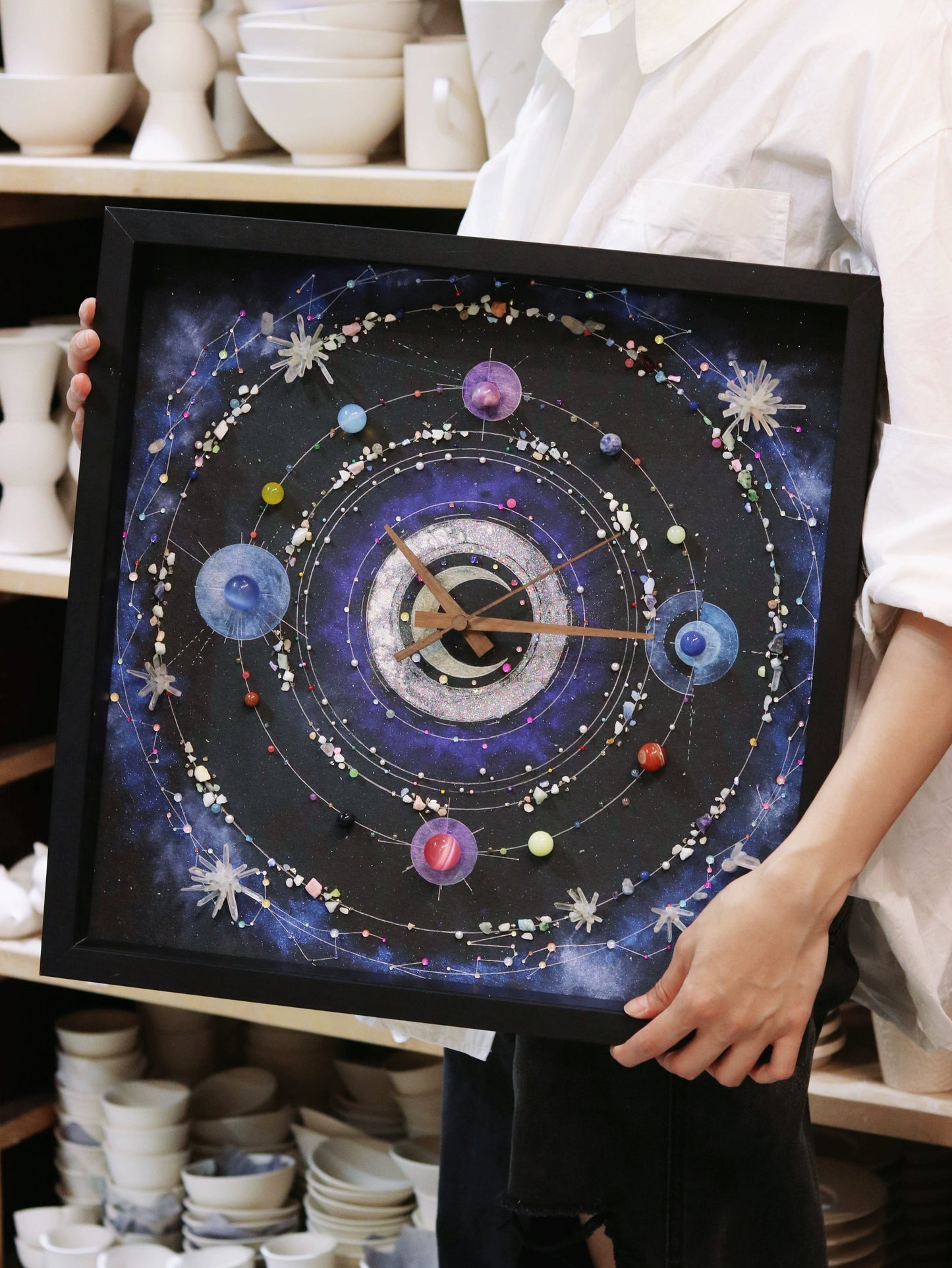 夜光款时间宇宙男朋友闺蜜礼物推荐亲子手工diy宇宙太阳系装饰画