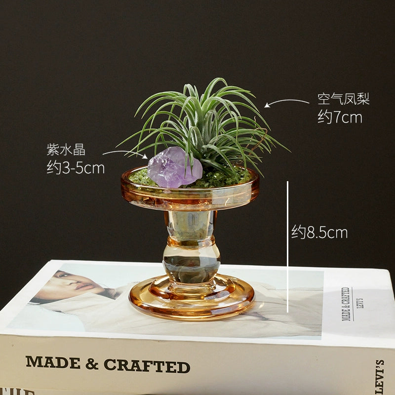 天然水晶原石矿石扩香石微景观空气凤梨风化木橄榄石碎石绿植摆件