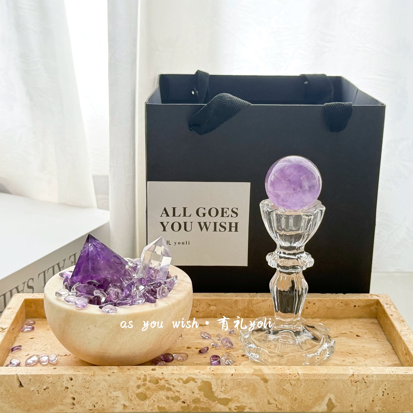 天然紫水晶摆件聚宝盆水晶能量消磁碗办公桌面家居礼物九紫离火
