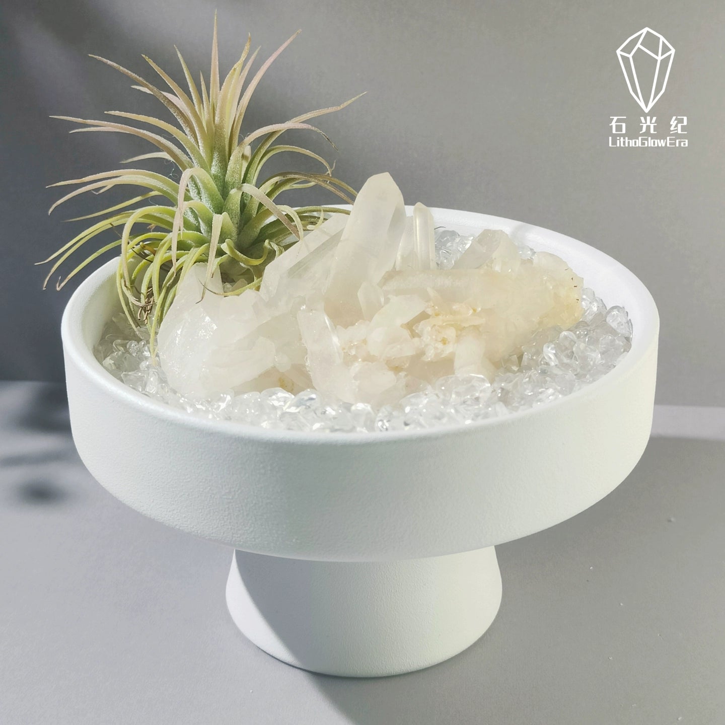 天然白水晶簇原矿消磁标本矿标净化高级造景礼品家居办公盆景摆件