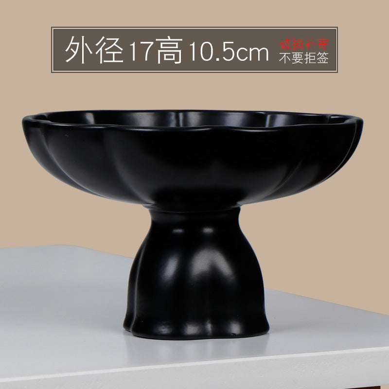 米竹水培花盆陶瓷花瓣苔藓球花盆客厅桌面绿植菖蒲摆件盆景干果盘