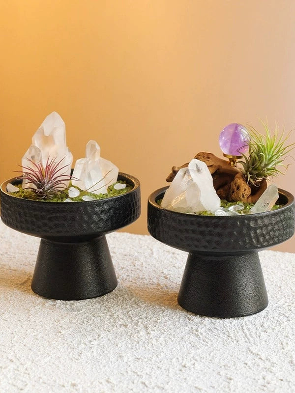 天然水晶原石矿石扩香石微景观空气凤梨风化木橄榄石碎石绿植摆件