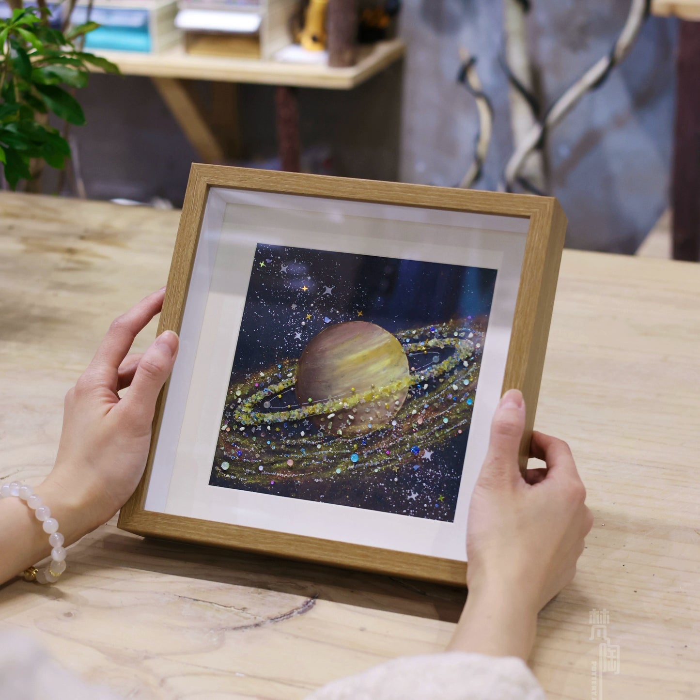 土星｜玻璃相框摆件文艺创意礼物油画棒星球肌理画diy亲子材料包