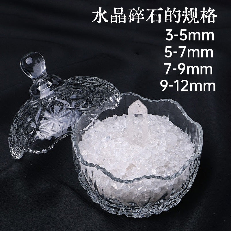 水晶消磁碗御守盐净化玻璃碗白水晶消磁碎石扩香石容器首饰收纳盒