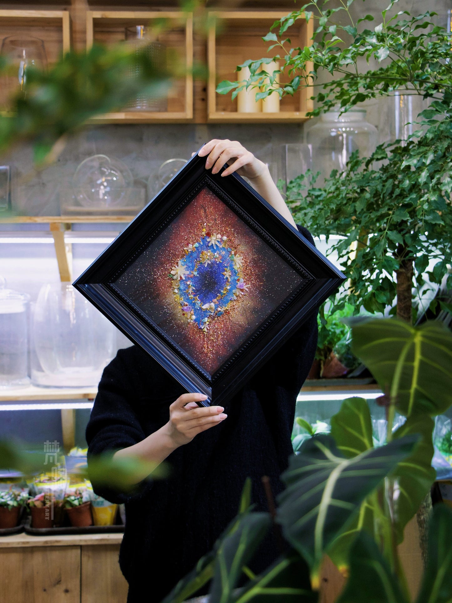 银河系星系装饰画客厅玄关挂画家居摆件礼物推荐石水晶肌理画创意