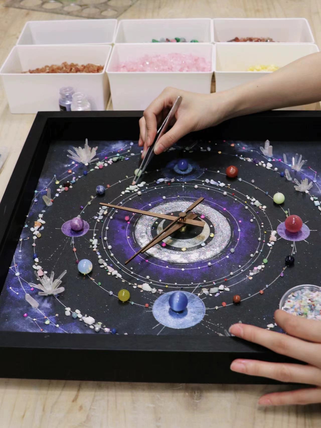 夜光款时间宇宙男朋友闺蜜礼物推荐亲子手工diy宇宙太阳系装饰画