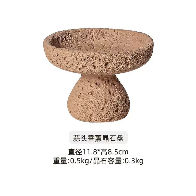 天然水晶原石造景盘微景观装饰摆件水晶球底座手链养护底盘收纳