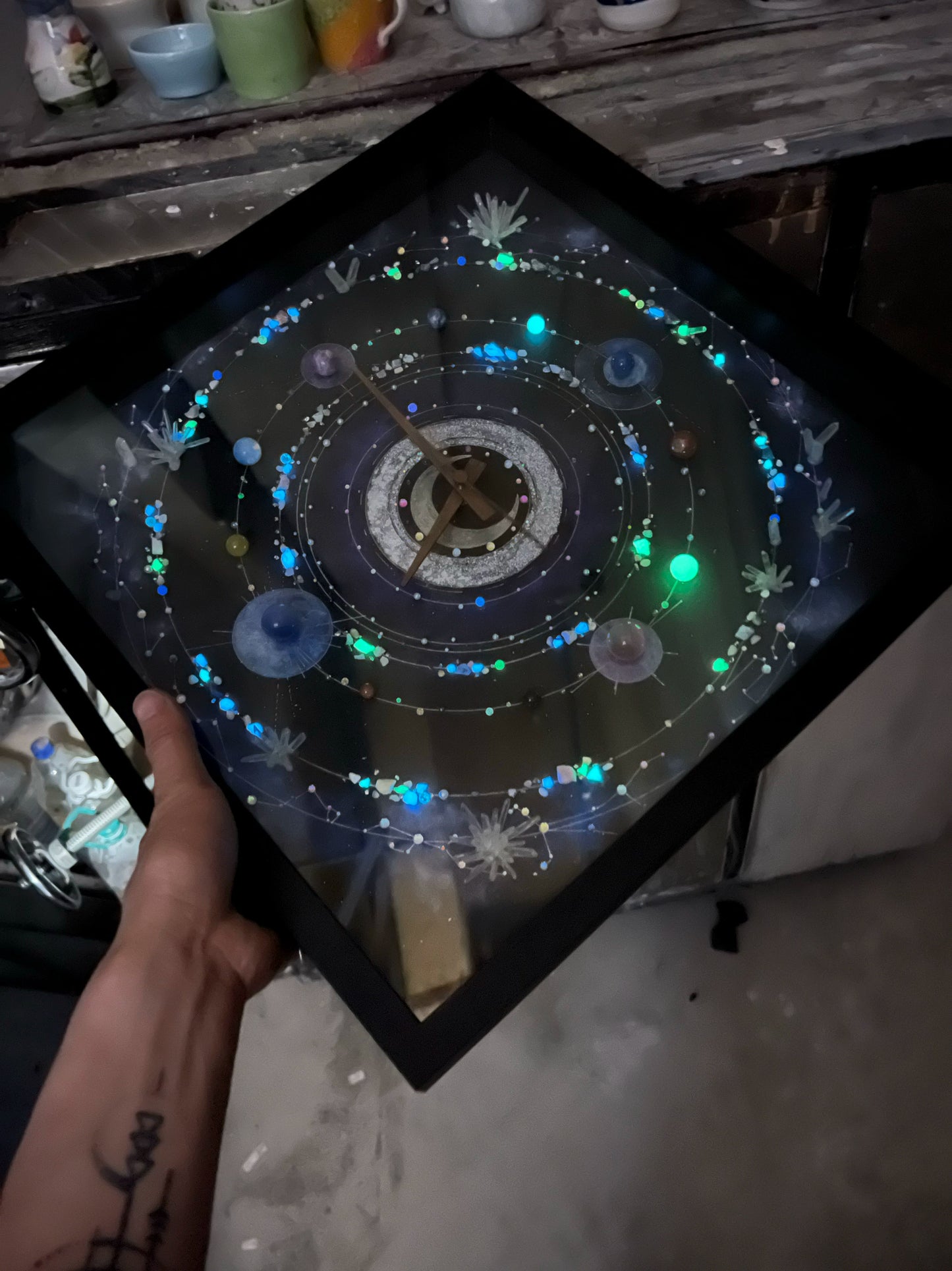 夜光款时间宇宙男朋友闺蜜礼物推荐亲子手工diy宇宙太阳系装饰画