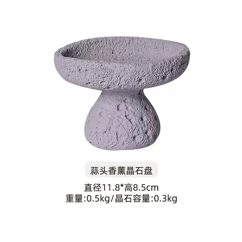 天然水晶原石造景盘微景观装饰摆件水晶球底座手链养护底盘收纳