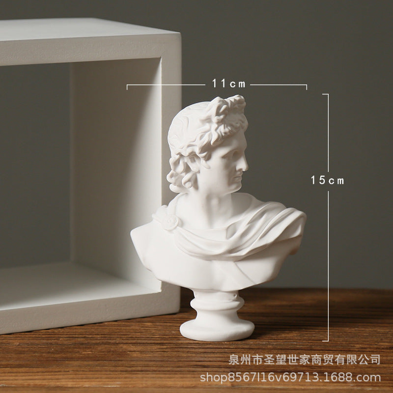 仿石膏色头像阿波罗树脂雕像雕塑欧式迷你摆件北欧式美术素描摆设
