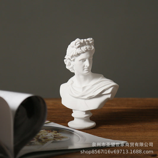 仿石膏色头像阿波罗树脂雕像雕塑欧式迷你摆件北欧式美术素描摆设