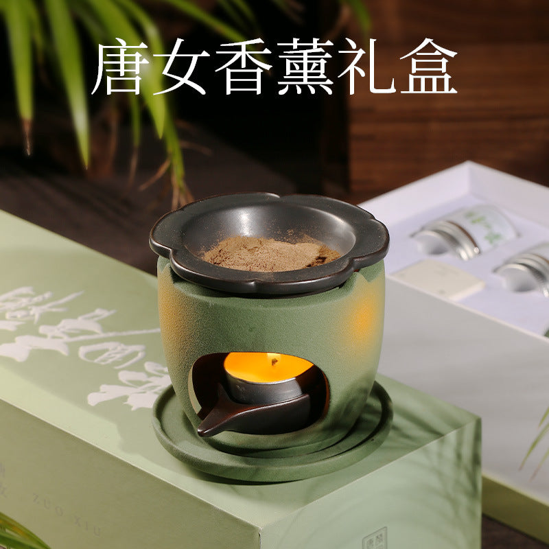 沉香檀香陶瓷香炉隔火空薰炉香薰炉蜡烛礼物送礼香薰礼盒批发定制