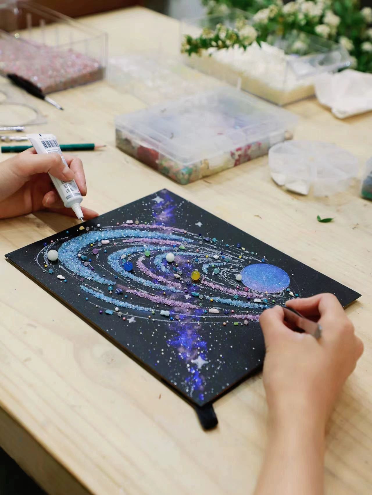 夜光款｜夜光海王星桌面摆件氛围装饰画宇宙星球diy生日礼物相框