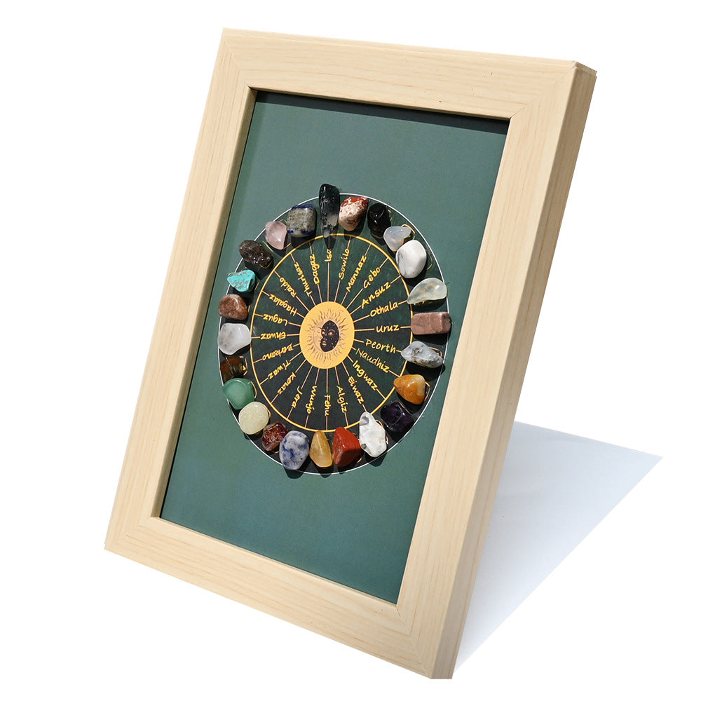 Cross-border European and American natural rough stone specimens photo frame ornament natural crystal minerals colorful stone picture frame table