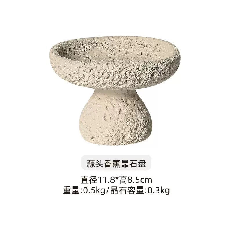 天然水晶原石造景盘微景观装饰摆件水晶球底座手链养护底盘收纳