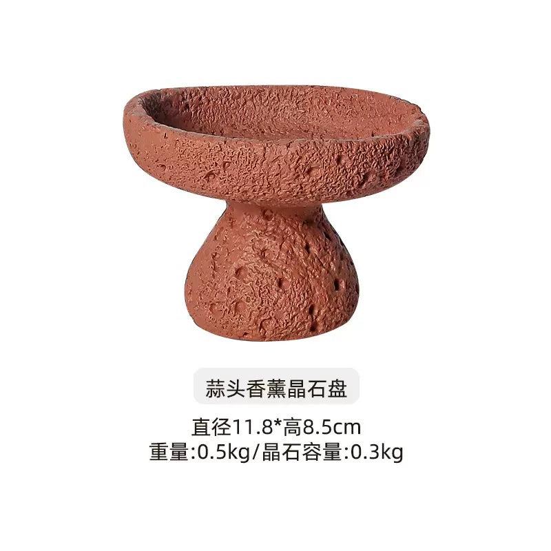 天然水晶原石造景盘微景观装饰摆件水晶球底座手链养护底盘收纳