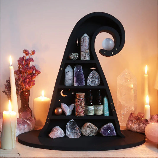 Cross-border Cat in the Moon Crystal Wooden Shelf Wooden Crystal Shelf Decorative Shelf