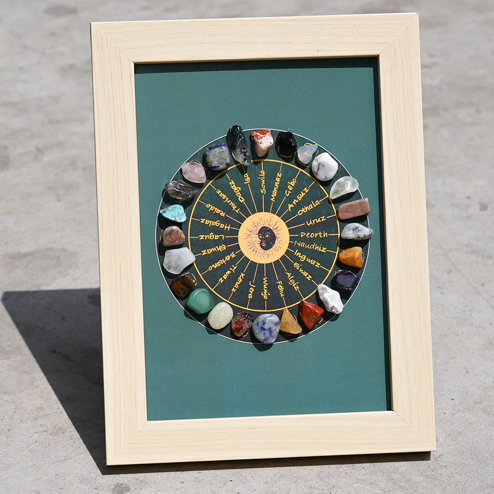 Cross-border European and American natural rough stone specimens photo frame ornament natural crystal minerals colorful stone picture frame table