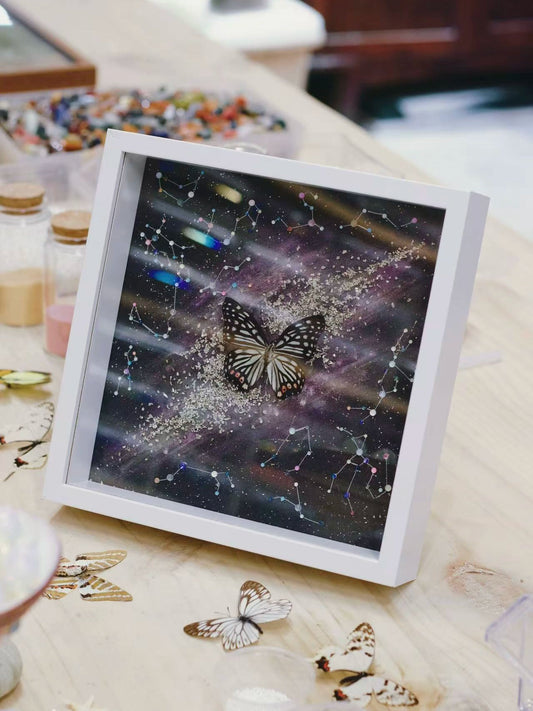 DIY矿石星球画装饰画成品星空蝴蝶摆台装饰画手工制作礼物送女友