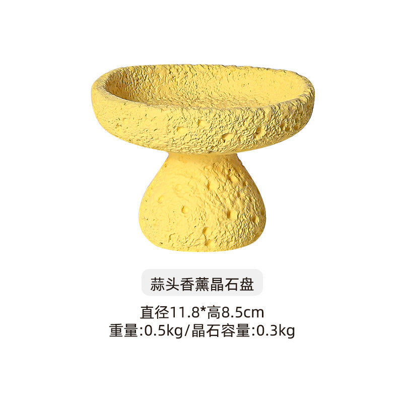 陨石扩香石家用晶石香氛小众高级摆件无火香薰精油持久香薰容器盘