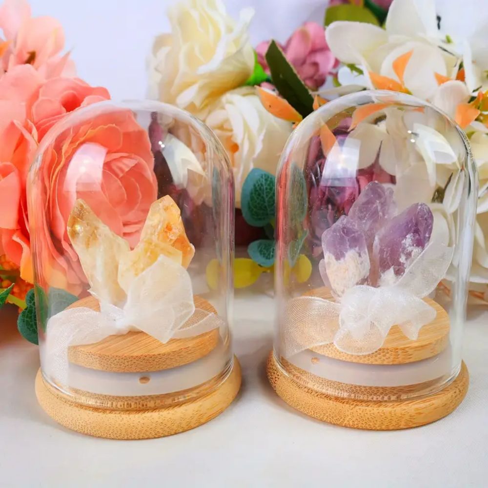 天然水晶晶簇许愿瓶创意摆件家居桌面装饰儿童水晶教学礼物批发