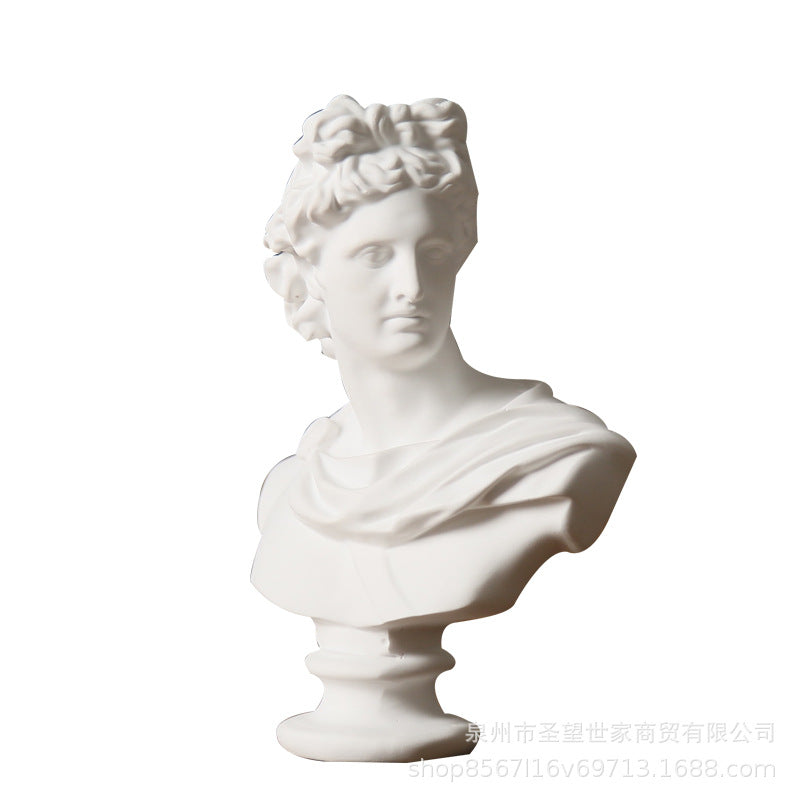 仿石膏色头像阿波罗树脂雕像雕塑欧式迷你摆件北欧式美术素描摆设