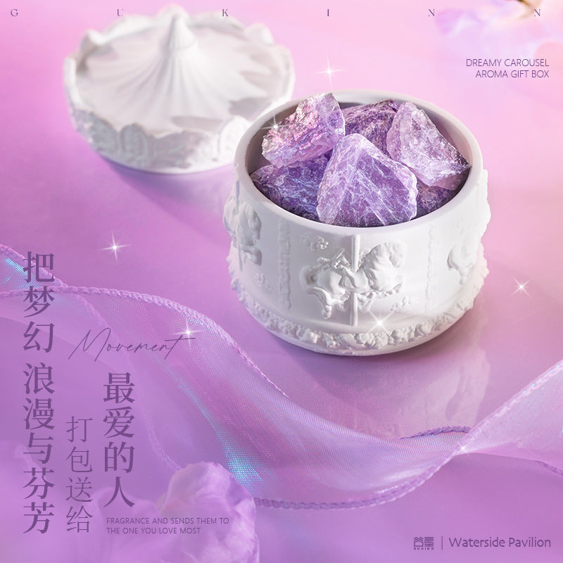 扩香石香薰晶石室内香氛晶石精油小众高级感旋转木马香薰摆件礼物