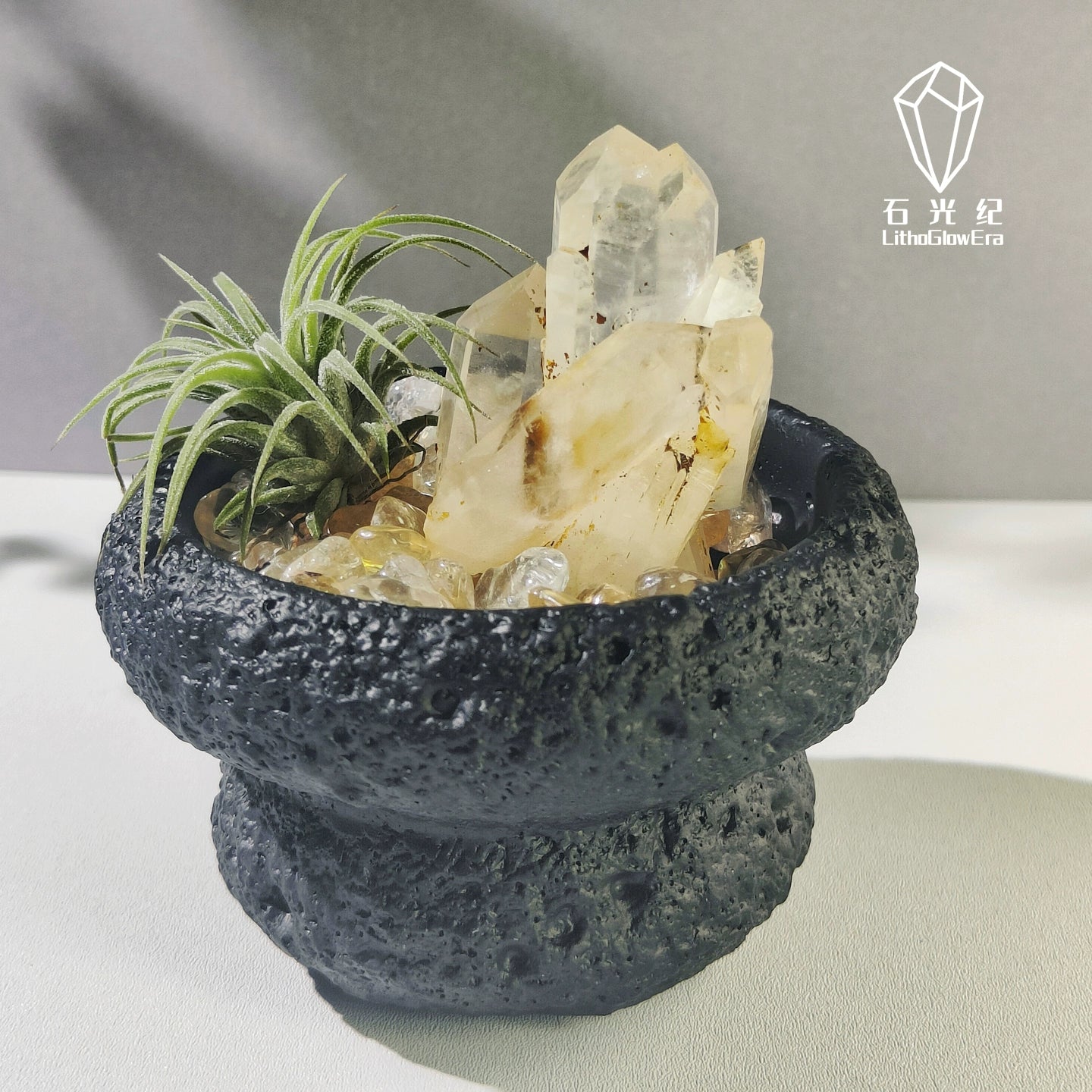 天然白水晶簇原矿消磁标本矿标净化高级造景礼品家居办公盆景摆件