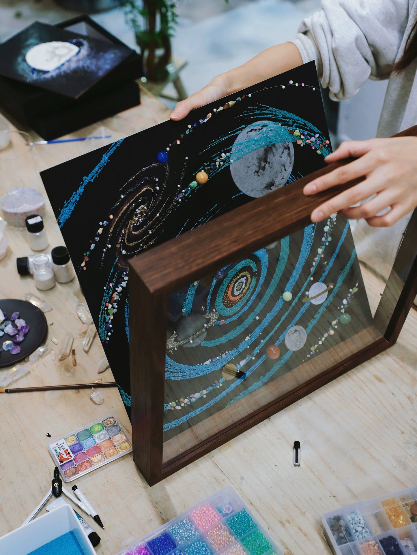升级炫彩｜玻璃相框｜梵陶FT｜宇宙矿石星球画水晶能量画家居挂画